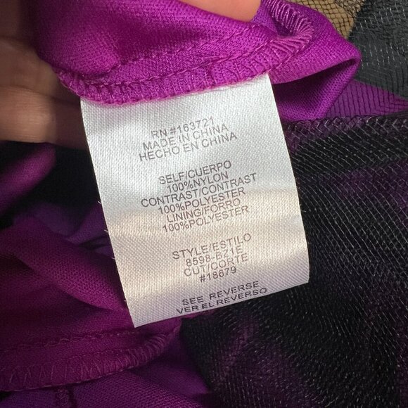 CITY STUDIOS Junior Sequined Glitter-Mesh Skater Dress Sz 7/8 Purple - Picture 9 of 13